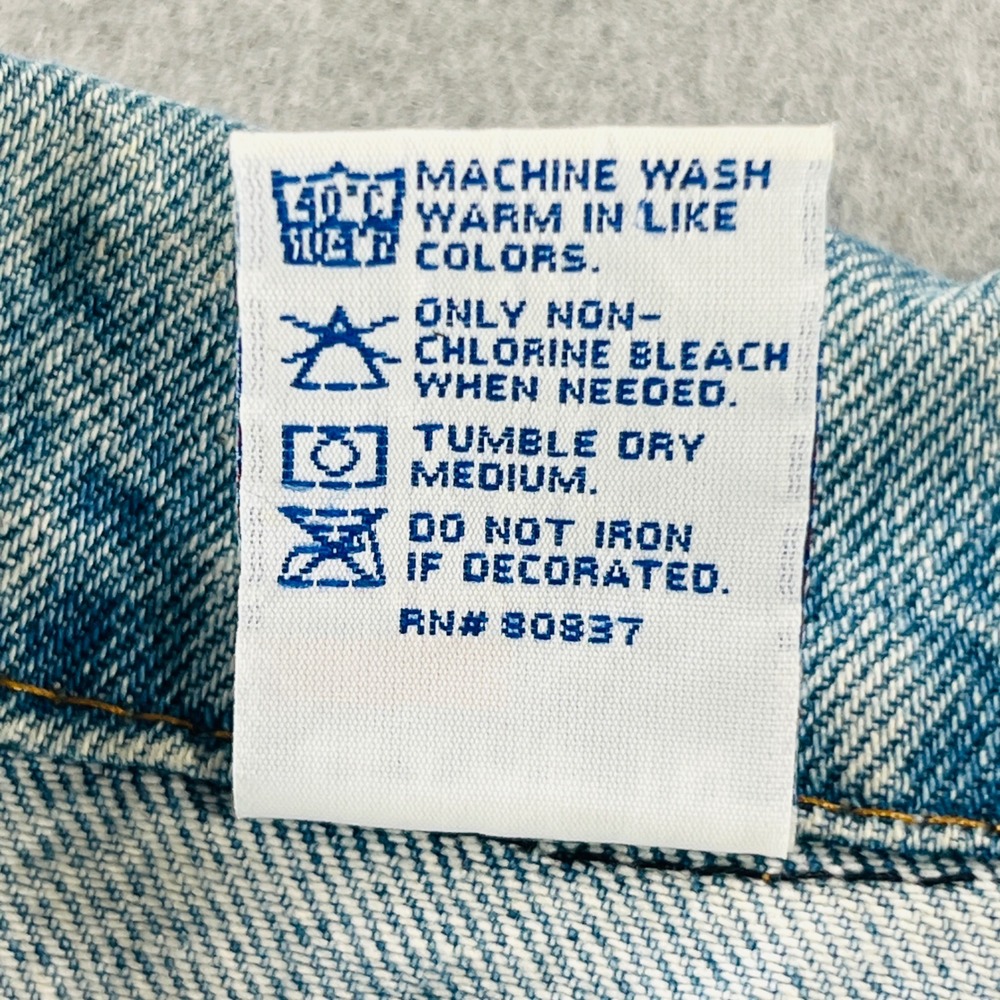 Vintage Denim Trucker Jacket Mens XL Blue Made in USA Pick 'n Save 90s Workwear - Picture 8 of 9